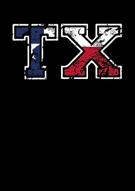 Texas american flag black