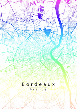 Bordeaux France City Map