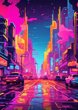 City Landscape Neon