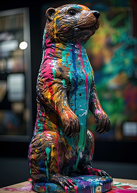 Graffiti Otter Statue