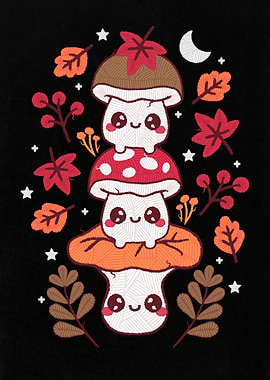 Mushrooms embroidery