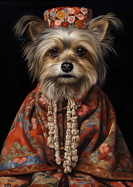 Yorkshire Dog In Kimono