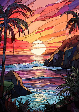 Coastal Sunset Landscape