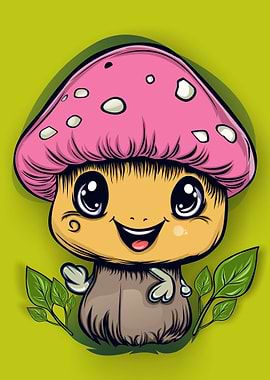 Cute Mushroom Cartoon Post