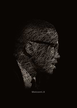 Malcolm X Scribble art