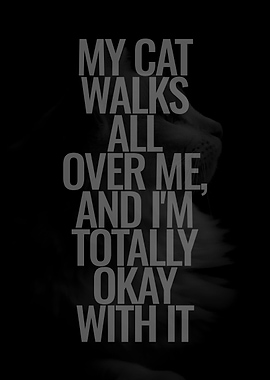 My cat walk all over me