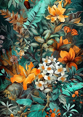 Meadow tropical flowers