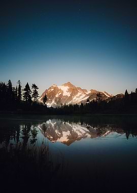 Snowy Mountain Eclipse