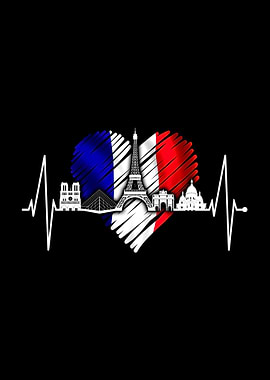 Paris Skyline Heartbeat