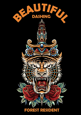 Dagger Tiger Tattoo Text