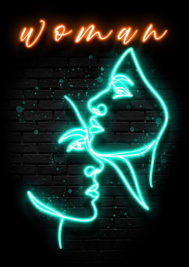 Neon Woman Poster