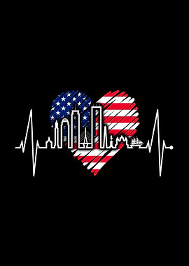 Boston Skyline Heartbeat