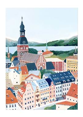 Riga Art Print Latvia