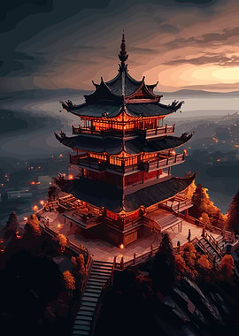 pagoda On Top Of the rock