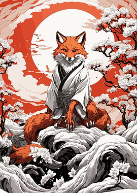 Fox Samurai Japanese