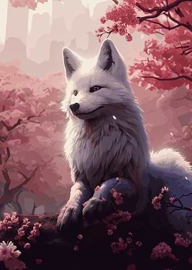 cherry blossom wolf