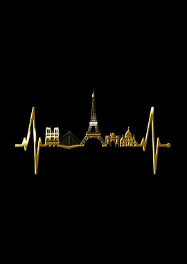 Paris Skyline Heartbeat