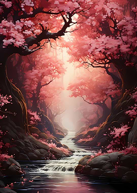 Landscape cherry blossom