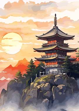 pagoda On Top Of the rock