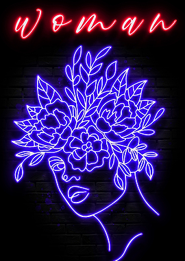Neon Woman Poster