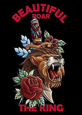 Dagger Lion Tattoo Text