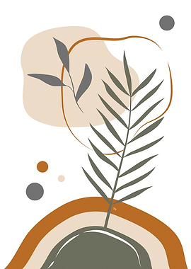 Playful modern leaf plant