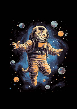 cute cat astronaut