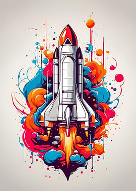 Rocket Launch Colorful