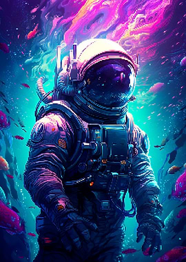 Tropical Astronaut Pixel