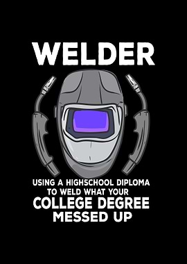 Welder Using A Diploma