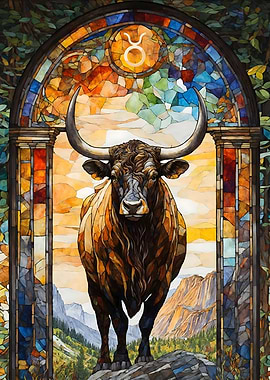Taurus Stained Glass