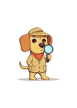 Detective Dog Illustration