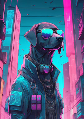 cyberpunk Labrador