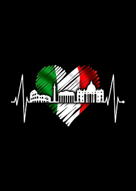 Rome Skyline Heartbeat