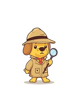 Detective Dog Illustration
