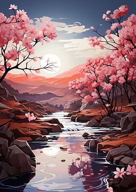 cherry blossom landscape