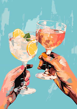 Two Cocktail Glasses