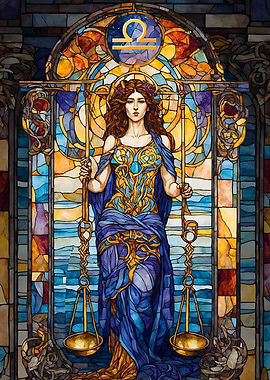 Libra Stained Glass