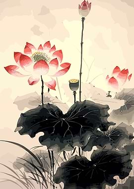 Lotus flowers Painting