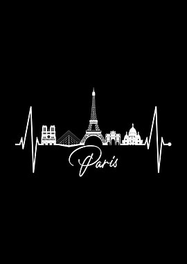 Paris Skyline Heartbeat