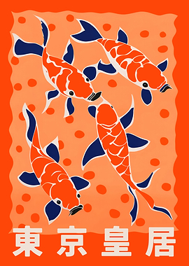 Japanese Koi Fish Poster