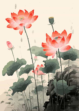 Lotus flowers Painting