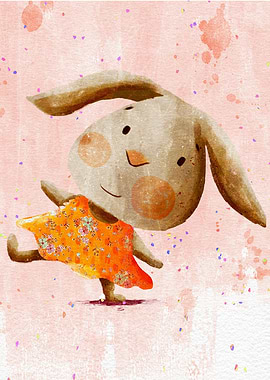 little rabbit in floral