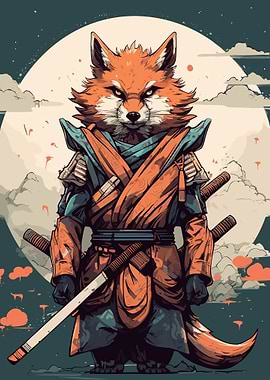 fox samurai animal