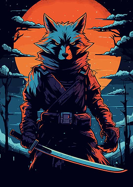 fox samurai animal