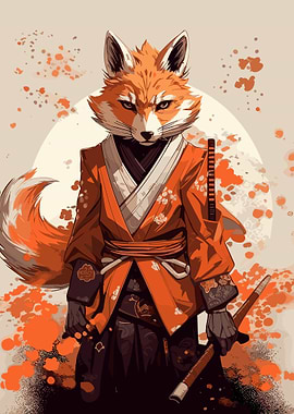 fox samurai animal