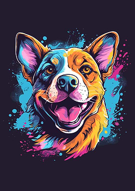Dog Cute Colorful
