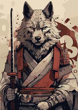fox samurai animal