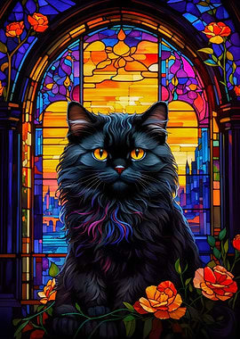 Dashing Black Cat
