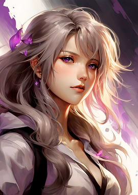 Purple Eye Anime Girl